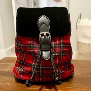 Vintage/Y2K Gap Miniature Red Plaid Backpack with Black Adjustable Buckle Straps